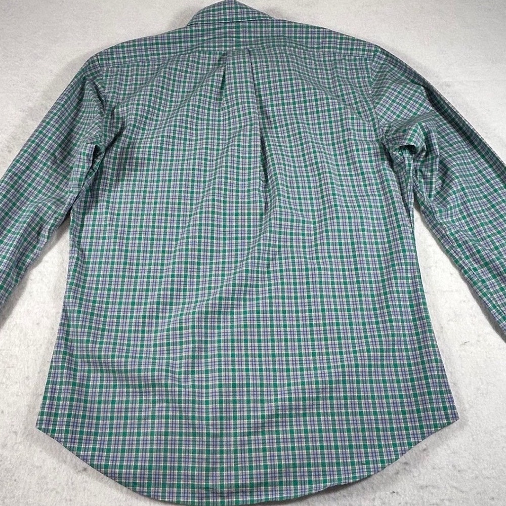 Ralph Lauren Slim Fit Plaid Button Down Shirt Mens Large Green Blue Multi Color - Picture 6 of 6